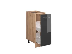 Vicco Apothekerschrank R-Line Anthrazit Hochglanz/Goldkraft Eiche 30 cm ohne Arbeitsplatte