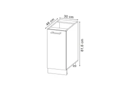 Vicco Apothekerschrank R-Line Artisan-Eiche/Weiß 30 cm ohne Arbeitsplatte