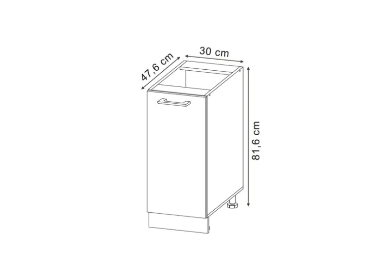 Vicco Apothekerschrank R-Line Weiß Hochglanz/Anthrazit 30 cm ohne Arbeitsplatte