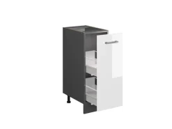 Vicco Apothekerschrank R-Line Weiß Hochglanz/Anthrazit 30 cm ohne Arbeitsplatte