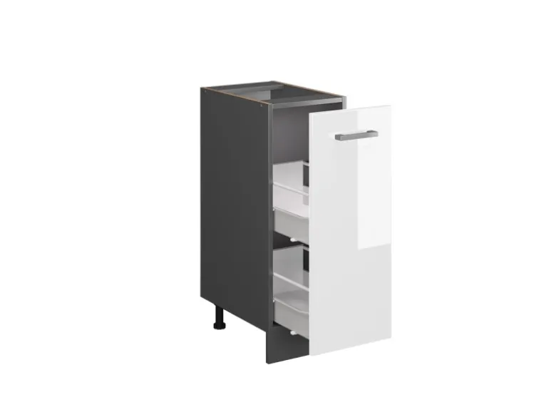 Vicco Apothekerschrank R-Line Weiß Hochglanz/Anthrazit 30 cm ohne Arbeitsplatte