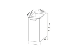 Vicco Apothekerschrank R-Line Artisan-Eiche/Anthrazit 30 cm ohne Arbeitsplatte