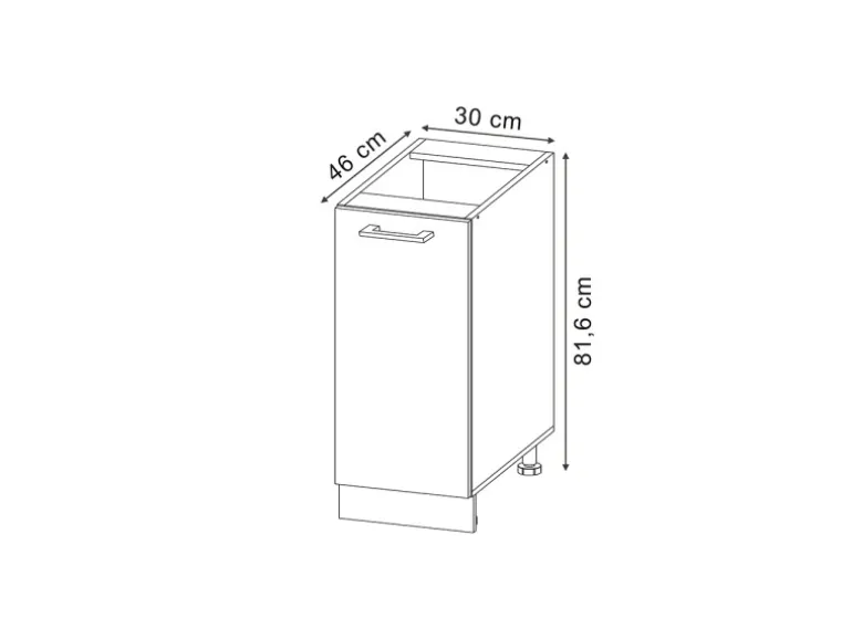 Vicco Apothekerschrank R-Line Medizinschrank für die Küche Schwarz Beton 30 cm ohne Arbeitsplatte