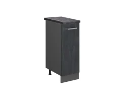 Vicco Apothekerschrank R-Line Medizinschrank für die Küche Schwarz Beton 30 cm AP Anthrazit mit Anthrazit Korpus
