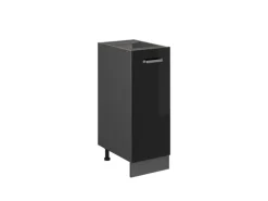 Vicco Apothekerschrank R-Line Schwarz Hochglanz/Anthrazit 30 cm ohne Arbeitsplatte