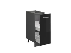Vicco Apothekerschrank R-Line Schwarz Hochglanz/Anthrazit 30 cm ohne Arbeitsplatte
