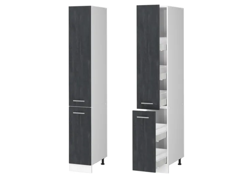Vicco Apothekerschrank R-Line Medizinschrank für die Küche Schwarz Beton/Weiß 30 cm
