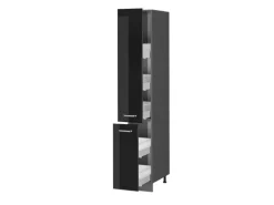 Vicco Apothekerschrank R-Line Medizinschrank für die Küche Schwarz Hochglanz/Anthrazit 30 cm
