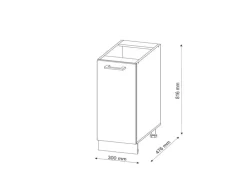 Vicco Apothekerschrank R-Line Medizinschrank für die Küche Grau/Weiß 30 cm AP Anthrazit