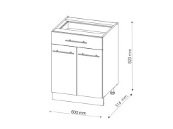 Vicco Badschrank Fame-Line Grün-Gold Landhaus/Weiß 60 x 82 cm mit Schublade ohne Arbeitsplatte