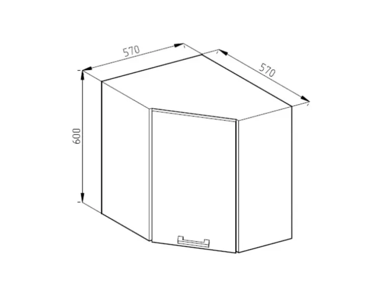 Vicco Eckhängeschrank R-Line Küchen-Eckschrank Weiß Hochglanz/Goldkraft Eiche 57 cm