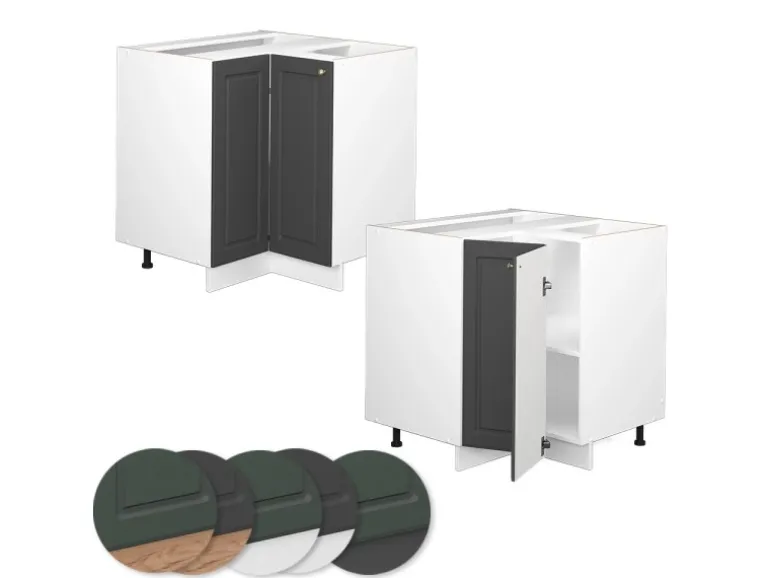 Vicco Eckunterschrank Fame-Line Anthrazit-Gold/Weiß 81 cm AP Anthrazit