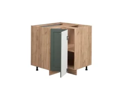 Vicco Eckunterschrank Fame-Line Grün-Gold Landhaus/Goldkraft Eiche 81 cm AP Anthrazit