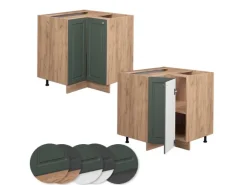 Vicco Eckunterschrank Fame-Line Grün-Gold Landhaus/Goldkraft Eiche 81 cm AP Anthrazit
