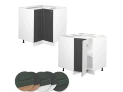 Vicco Eckunterschrank Fame-Line Anthrazit-Gold/Weiß 81 cm ohne Arbeitsplatte