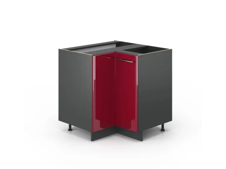 Vicco Eckunterschrank Fame-Line Bordeaux Hochglanz/Anthrazit 81 cm ohne Arbeitsplatte