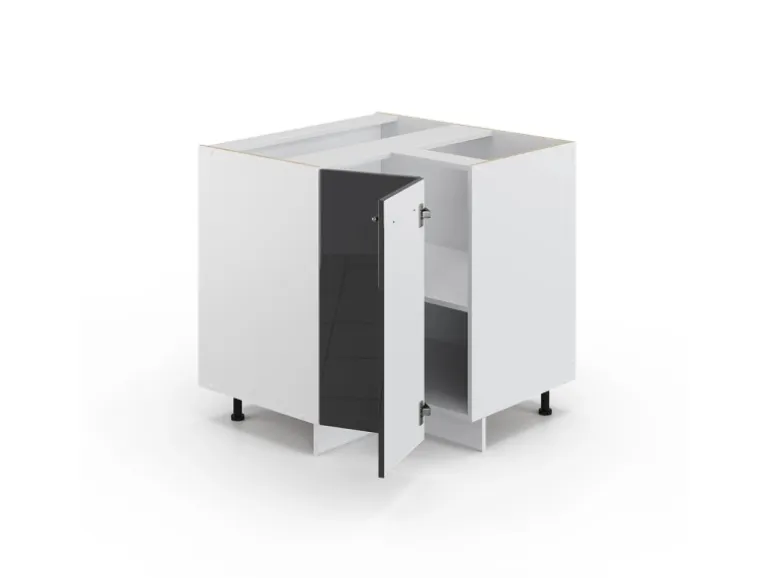 Vicco Eckunterschrank Fame-Line Anthrazit Hochglanz/Weiß 81 cm AP Anthrazit