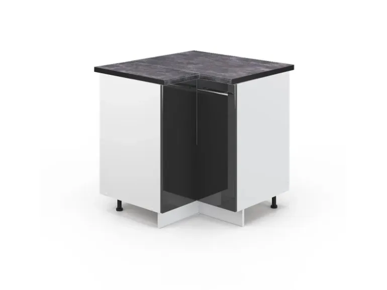 Vicco Eckunterschrank Fame-Line Anthrazit Hochglanz/Weiß 81 cm AP Anthrazit