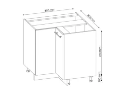Vicco Eckunterschrank Fame-Line Anthrazit Hochglanz/Goldkraft Eiche 81 cm AP Marmor