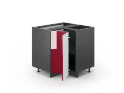 Vicco Eckunterschrank Fame-Line Bordeaux Hochglanz/Anthrazit 81 cm AP Anthrazit