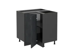 Vicco Eckunterschrank R-Line Schwarz Beton/Anthrazit 76 cm ohne Arbeitsplatte