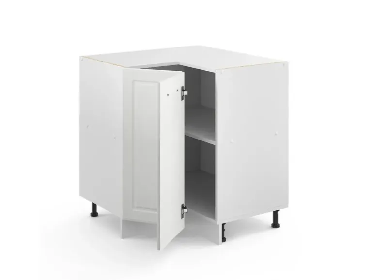 Vicco Eckunterschrank R-Line Weiß Landhaus/Weiß 76 cm ohne Arbeitsplatte