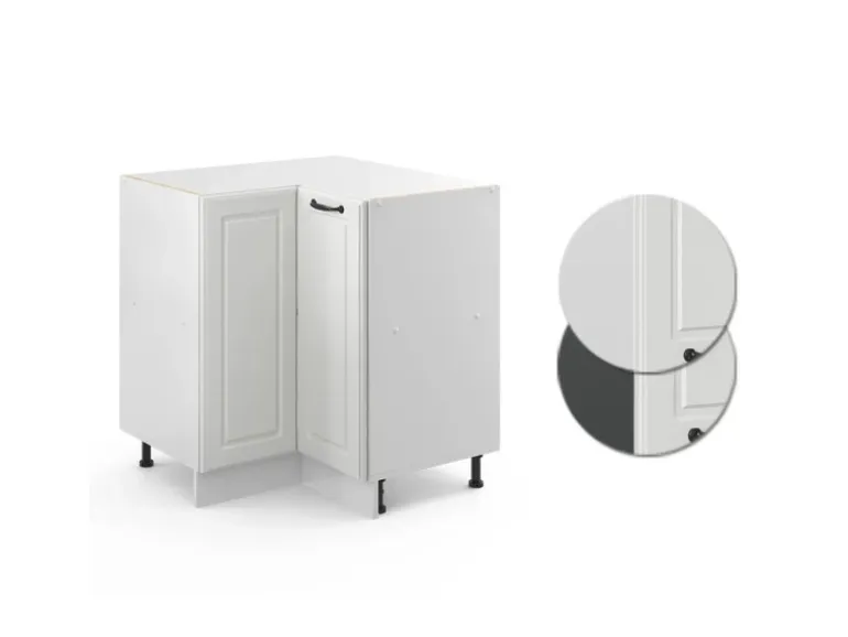 Vicco Eckunterschrank R-Line Weiß Landhaus/Weiß 76 cm ohne Arbeitsplatte
