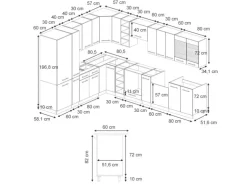 Vicco Fame-Line Eckküche Dunkelblau Hochglanz/Anthrazit 257 x 60 cm ohne Arbeitsplatte ohne E-Geräte