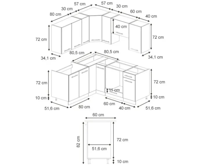 Vicco Fame-Line Eckküche Eiche Paneel/Goldkraft Eiche 160 x 190 cm AP Anthrazit ohne E-Geräte