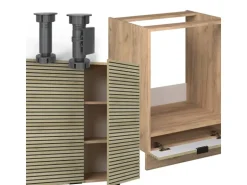 Vicco Fame-Line Eckküche Eiche Paneel/Goldkraft Eiche 160 x 60 cm ohne Arbeitsplatte ohne E-Geräte