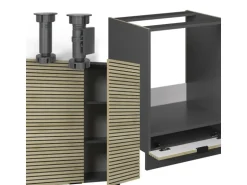 Vicco Fame-Line Eckküche Eiche Paneel/Anthrazit 160 x 190 cm AP Eiche ohne E-Geräte