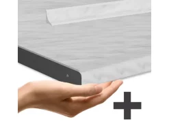 Vicco Fame-Line Eckküche Goldkraft Eiche/Anthrazit 160 x 190 cm AP Marmor ohne E-Geräte