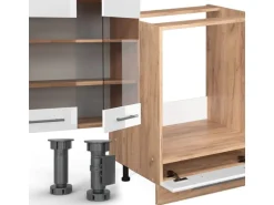 Vicco Fame-Line Eckküche Weiß Hochglanz/Goldkraft Eiche 347 x 257 cm AP Eiche ohne E-Geräte