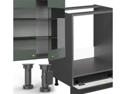 Vicco Fame-Line Küchenzeile Grün-Gold Landhaus/Anthrazit 300 cm AP Anthrazit ohne E-Geräte