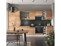 Vicco Fame-Line Küchenzeile Goldkraft Eiche/Weiß 355 cm ohne Arbeitsplatte ohne E-Geräte