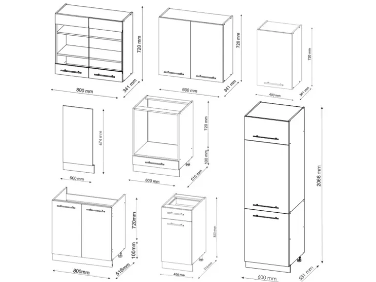 Vicco Fame-Line Küchenzeile Weiß Landhaus/Weiß 300 cm AP Marmor ohne E-Geräte