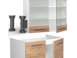 Vicco Fame-Line Küchenzeile Goldkraft Eiche/Weiß 240 cm AP Eiche ohne E-Geräte