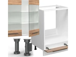 Vicco Fame-Line Küchenzeile Goldkraft Eiche/Weiß 300 cm AP Eiche ohne E-Geräte