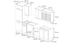 Vicco Fame-Line Küchenzeile Dunkelblau Hochglanz/Anthrazit 300 cm AP Anthrazit ohne E-Geräte