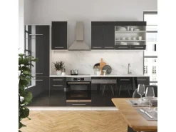 Vicco Fame-Line Küchenzeile Anthrazit 300 cm ohne Arbeitsplatte ohne E-Geräte