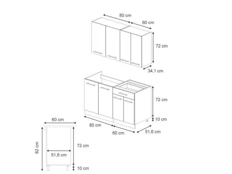 Vicco Fame-Line Singleküche Eiche Paneel/Goldkraft Eiche 140 cm AP Anthrazit ohne E-Geräte