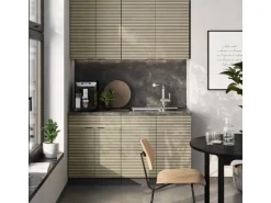 Vicco Fame-Line Singleküche Eiche Paneel/Anthrazit 140 cm ohne Arbeitsplatte ohne E-Geräte
