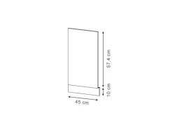 Vicco Frontblende Fame-Line Dunkelblau Hochglanz 45 cm ohne Arbeitsplatte mit Goldkraft Eiche Korpus