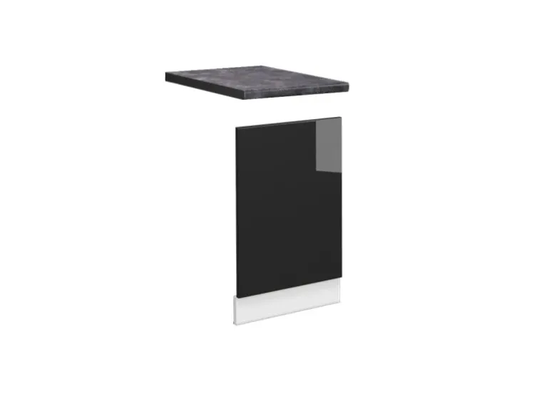 Vicco Frontblende Fame-Line Schwarz Eiche hochglanz/Weiß 45 cm AP Anthrazit