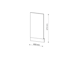 Vicco Frontblende Fame-Line Anthrazit-Gold/Weiß 60 cm ohne Arbeitsplatte