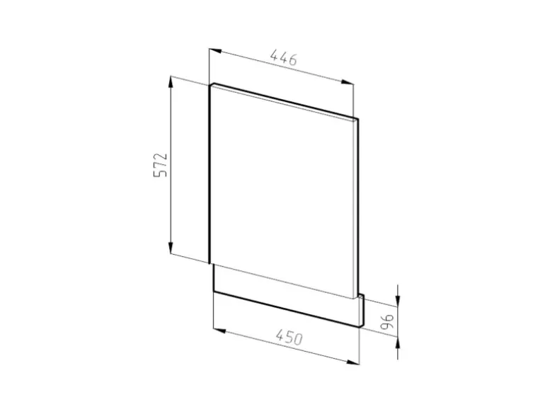 Vicco Frontblende R-Line Anthrazit Hochglanz/Weiß 45 cm ohne Arbeitsplatte
