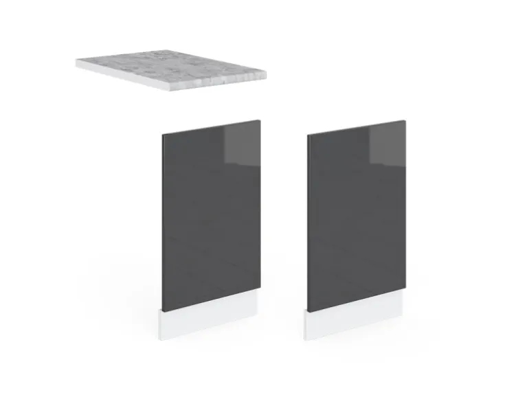 Vicco Frontblende R-Line Anthrazit Hochglanz/Weiß 45 cm ohne Arbeitsplatte