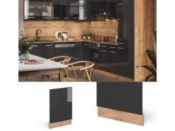 Vicco Frontblende R-Line Anthrazit Hochglanz/Goldkraft Eiche 45 cm ohne Arbeitsplatte