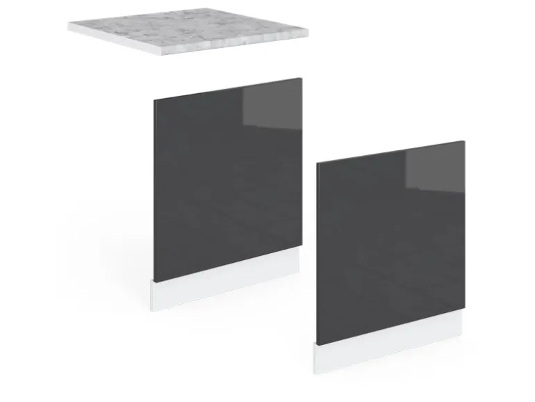 Vicco Frontblende R-Line Anthrazit Hochglanz/Weiß 60 cm ohne Arbeitsplatte