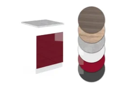 Vicco Frontblende R-Line Bordeaux Hochglanz/Weiß 60 cm ohne Arbeitsplatte